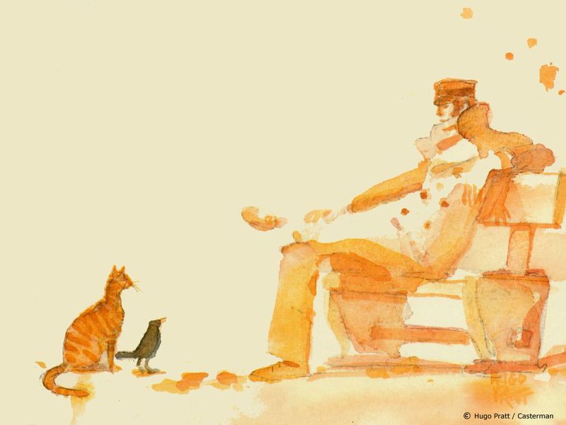 Corto_Maltese,_cat_and_bird_Wallpaper_JxHy